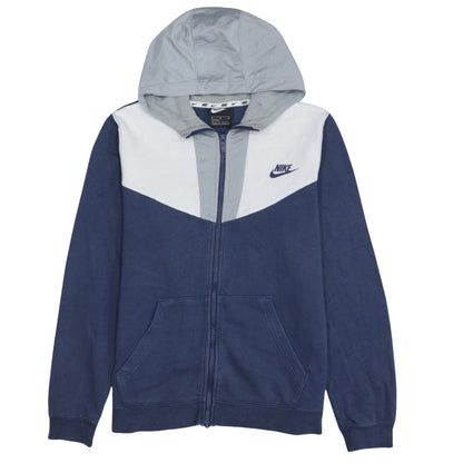 Nike Boys Blue Full Zip Hoodie XL 158-170cm Colourblock Cotton Blend