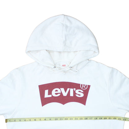 Levi's Men's White XL Pullover Hoodie with Logo Print