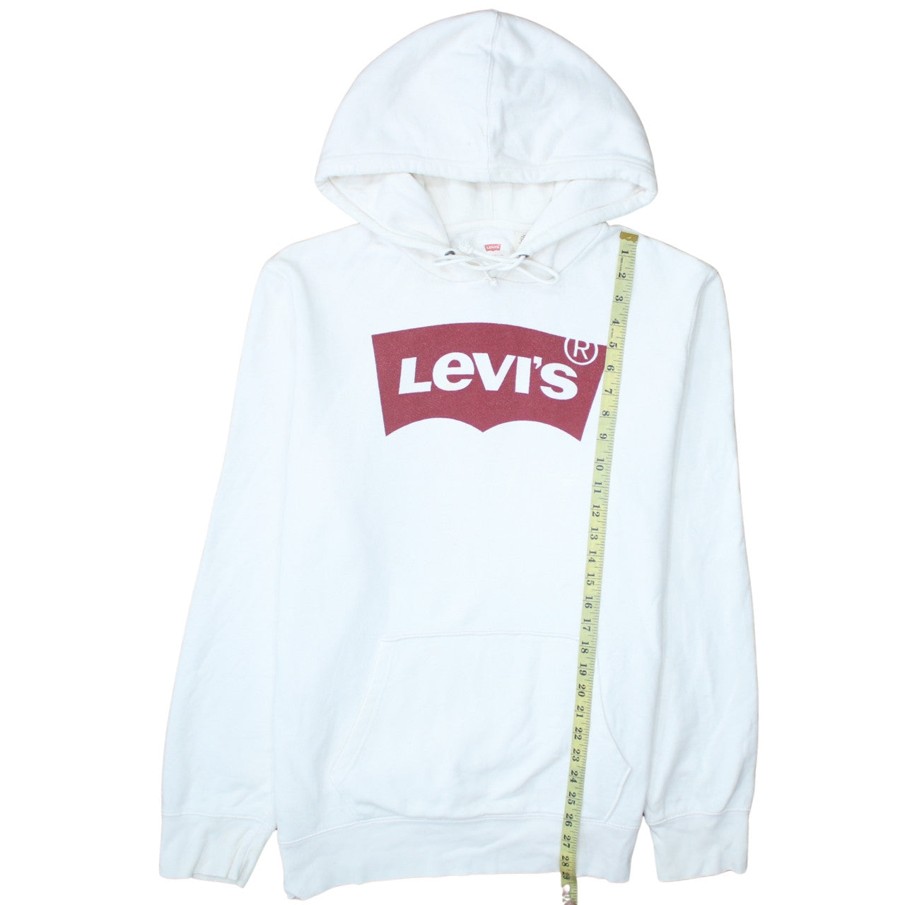 Levi's Men's White XL Pullover Hoodie with Logo Print