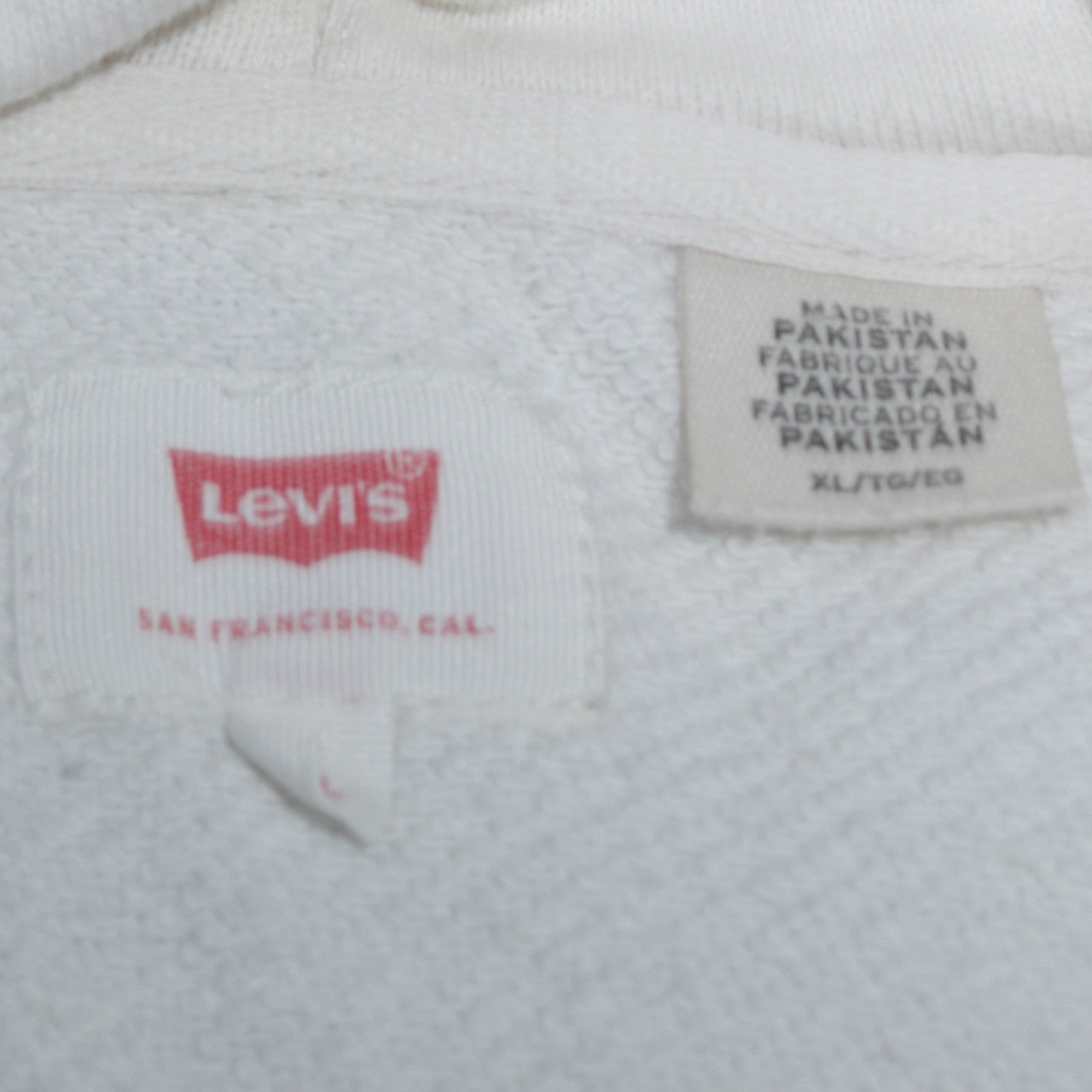 Levi's Men's White XL Pullover Hoodie with Logo Print