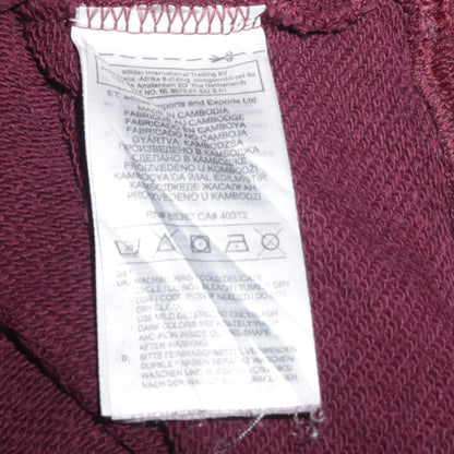 Adidas Womens Burgundy Hoodie Size 8 Cropped Pullover Hooded Sweatshirt