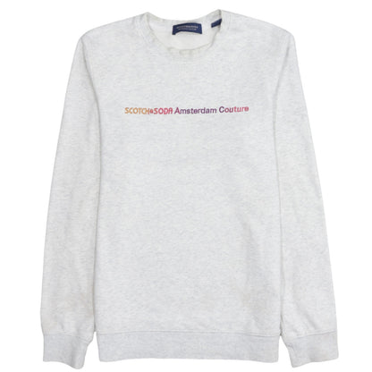 Scotch & Soda Men’s Grey Logo Pullover Sweatshirt Size M