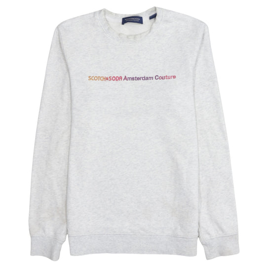 Scotch & Soda Men’s Grey Logo Pullover Sweatshirt Size M