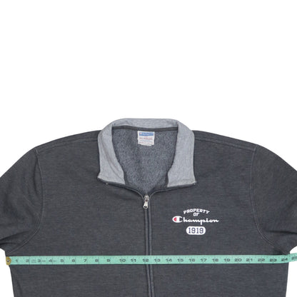 Champion Men's Grey Full Zip Sweatshirt XL Mock Neck Sports Style