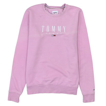 Tommy Jeans Womens Pink Crew Neck Pullover Sweatshirt XS