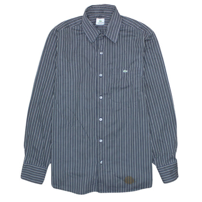 Lacoste Men's Blue Striped Button-Up Long Sleeve Shirt Size 39 M