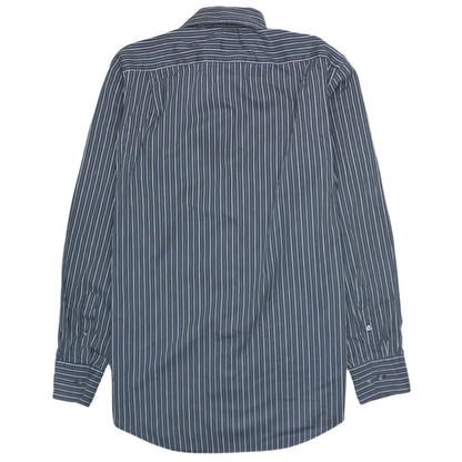 Lacoste Men's Blue Striped Button-Up Long Sleeve Shirt Size 39 M