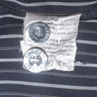 Lacoste Men's Blue Striped Button-Up Long Sleeve Shirt Size 39 M