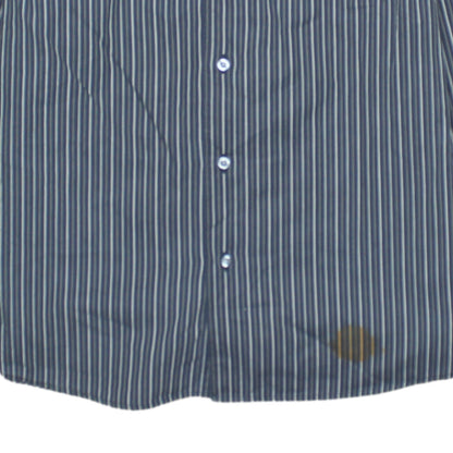 Lacoste Men's Blue Striped Button-Up Long Sleeve Shirt Size 39 M