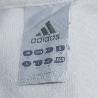 Adidas Women's White Full Zip Hoodie Size 10 Cotton Blend