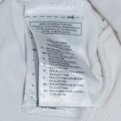Adidas Women's White Full Zip Hoodie Size 10 Cotton Blend