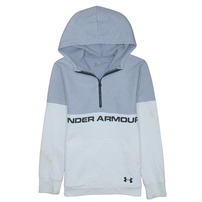 Under Armour Boys Grey Colourblock 1/4 Zip Hoodie Size 14-15 Years