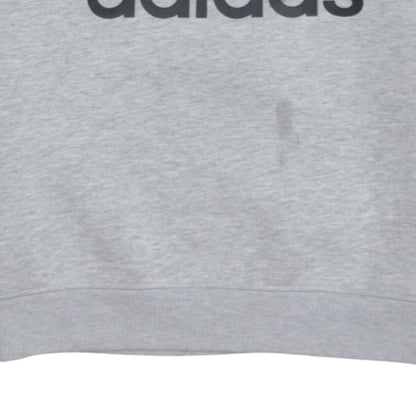 Adidas Men's Grey Crew Neck Graphic Pullover Sweatshirt M