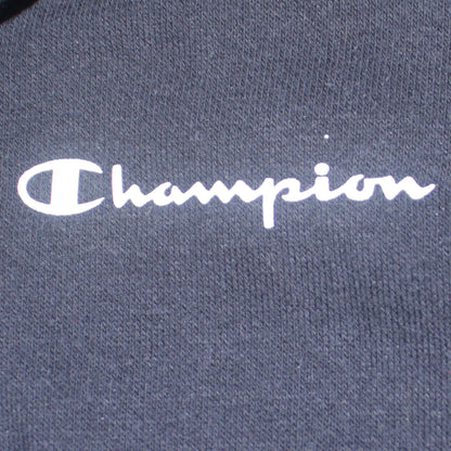 Champion Men's Black Medium Full Zip Hoodie Logo Fleece