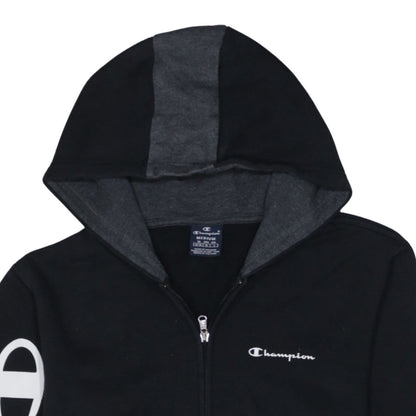 Champion Men's Black Medium Full Zip Hoodie Logo Fleece