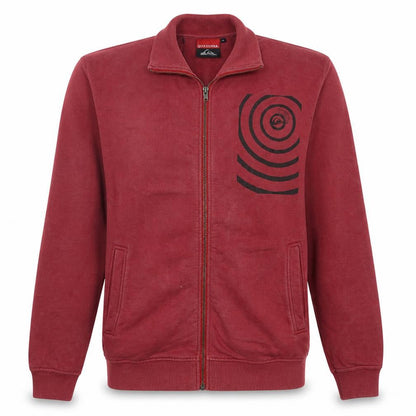 Quiksilver Mens Red Full Zip Sweatshirt M Surf Graphic Jacket