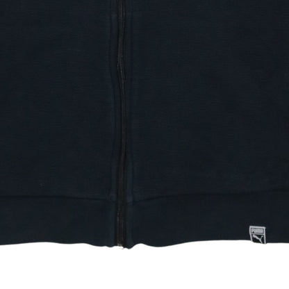 Puma Women Black Full Zip Sweatshirt Size 10 Casual Logo