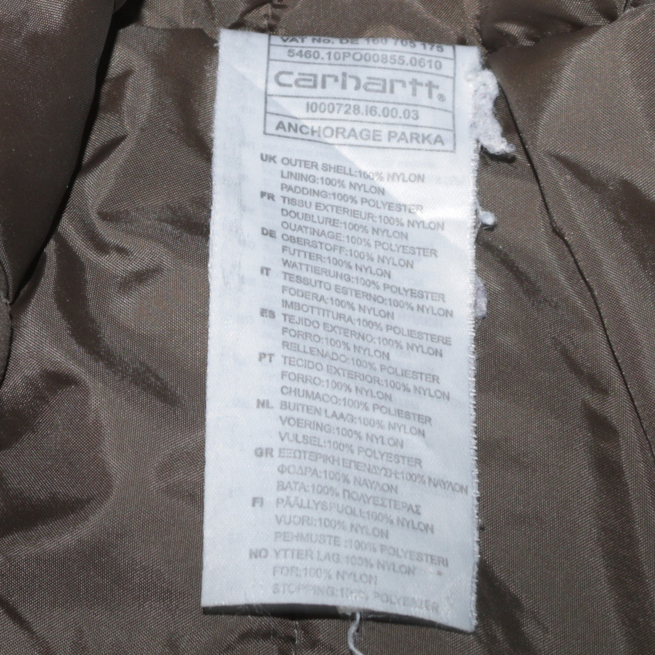 Carhartt Men’s Green Anchorage Parka Hooded Waterproof Winter Coat Size L