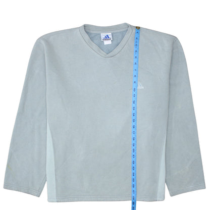Adidas Men’s Grey V-Neck Pullover Sweatshirt L Sportswear