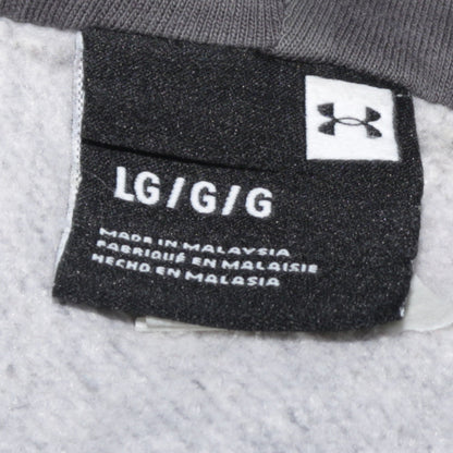 Under Armour Men's Grey Full Zip Hoodie Size L Fleece Hooded Sweatshirt