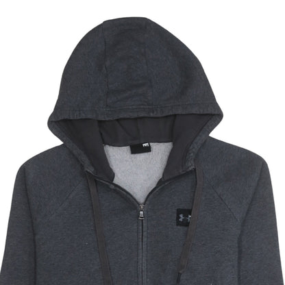 Under Armour Men's Grey Full Zip Hoodie Size L Fleece Hooded Sweatshirt