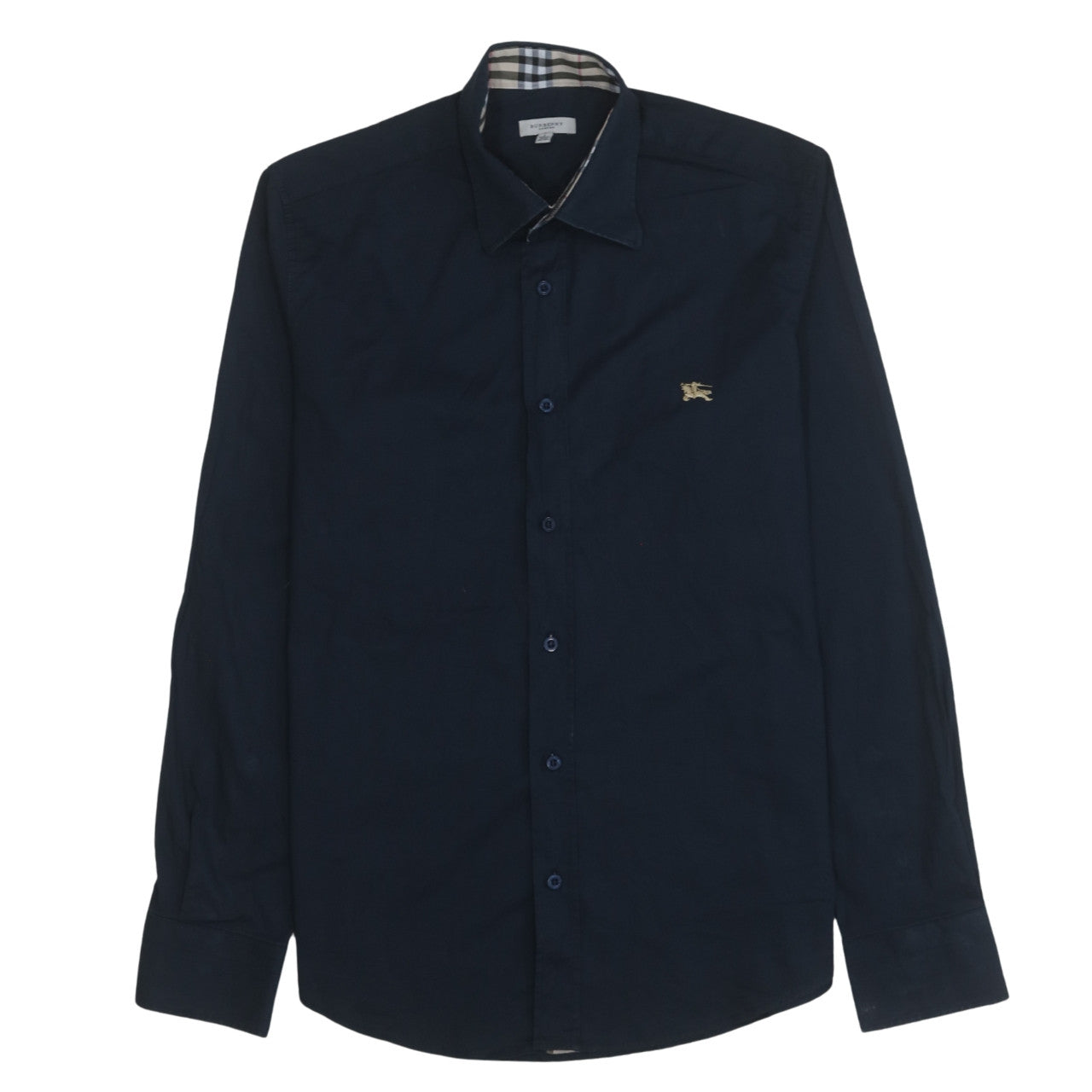 Burberry Men Blue L Long Sleeve Cotton Button-Up Shirt