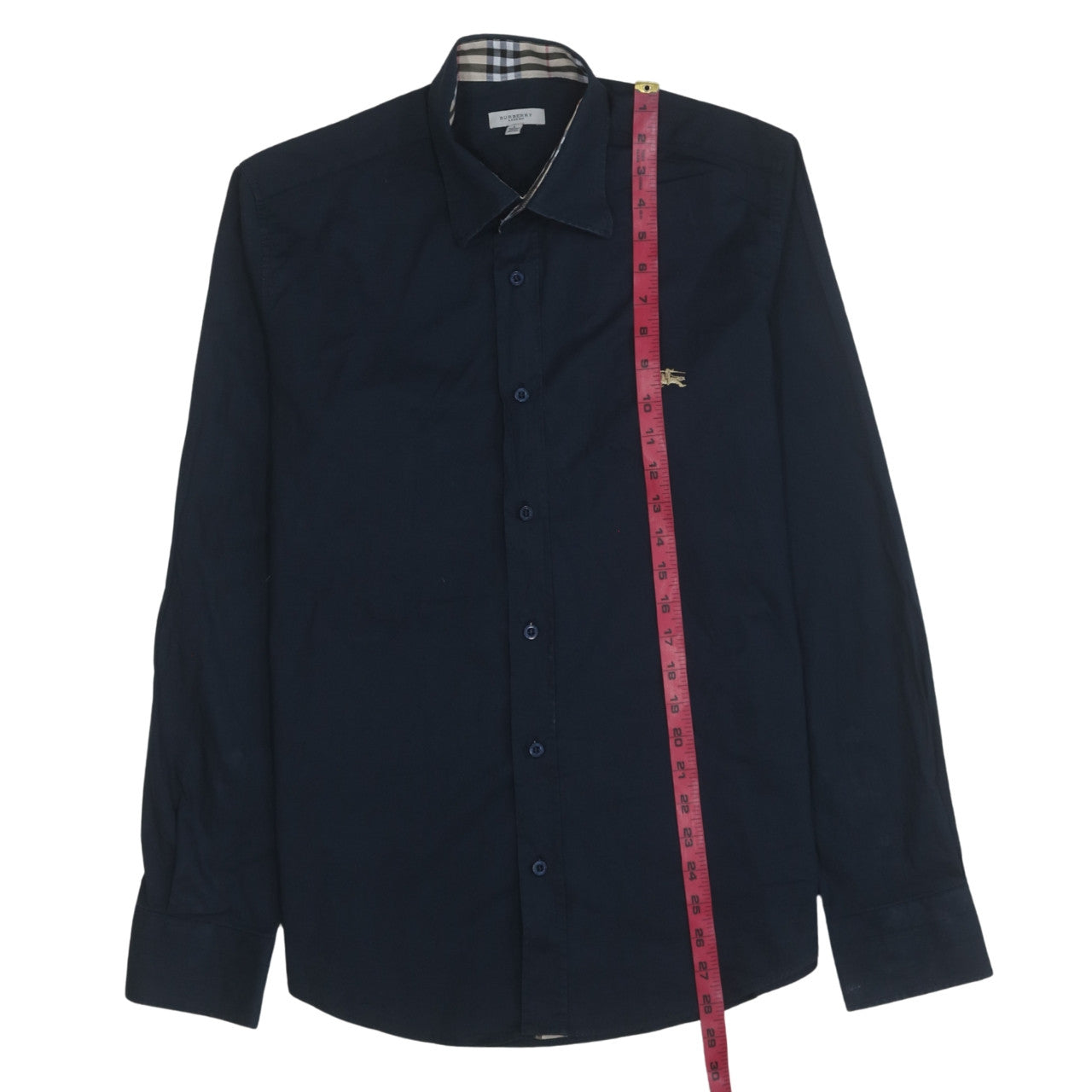 Burberry Men Blue L Long Sleeve Cotton Button-Up Shirt