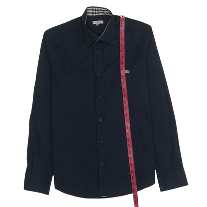 Burberry Men Blue L Long Sleeve Cotton Button-Up Shirt