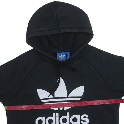 Adidas Womens Black Small Pullover Hoodie with Logo Print