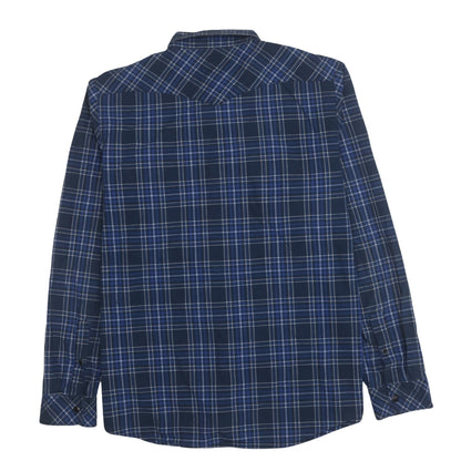Lee Men's Blue Plaid Cotton Long Sleeve Button-Up Western Shirt XL