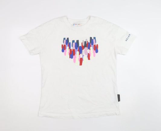 Helen Steele x Dunnes Stores Men's White Graphic Cotton T-Shirt Size S