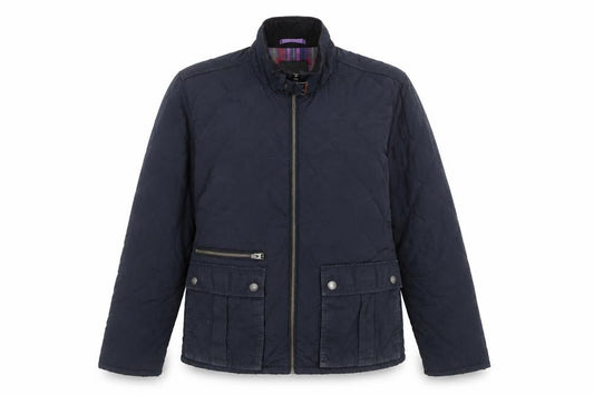 Ted Baker Women's Blue Quilted Short Jacket Size 6 Polyester Lined