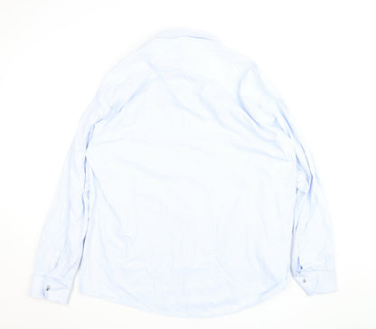 Jack Doyle Men's Blue 4XL Striped Long Sleeve Formal Dress Shirt