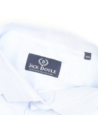 Jack Doyle Men's Blue 4XL Striped Long Sleeve Formal Dress Shirt