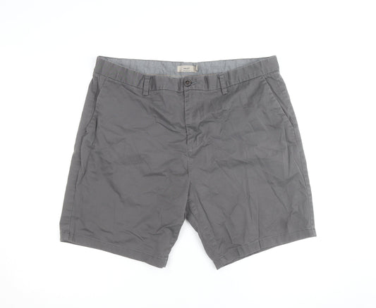 Next Men Grey 40R Regular Fit Chino Shorts Cotton Stretch