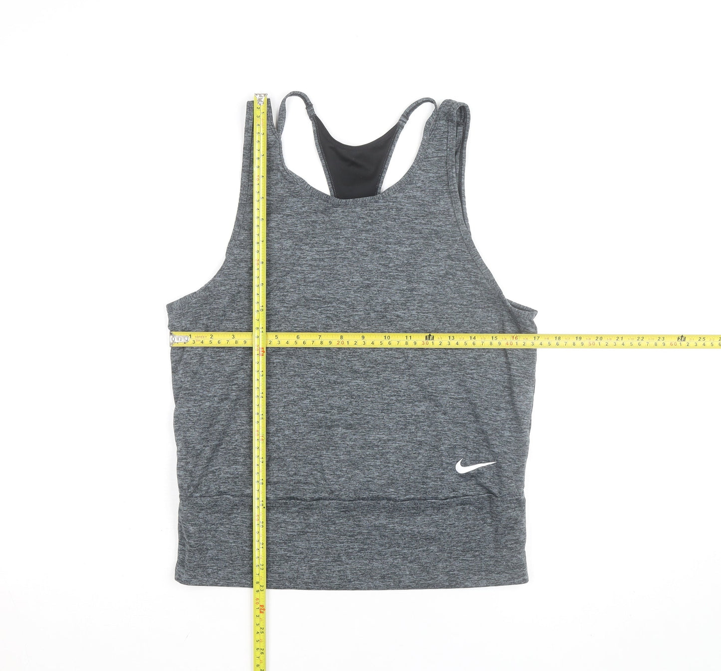 Nike Womens Grey Dri-FIT Racerback Tank Top M Lightweight