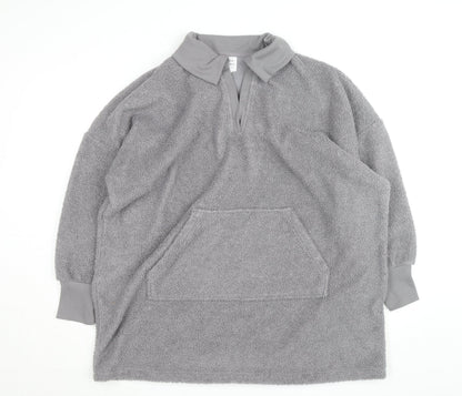 John Lewis Women Grey Fleece Pullover Collared Jumper S