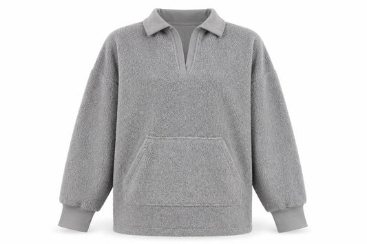 John Lewis Women Grey Fleece Pullover Collared Jumper S