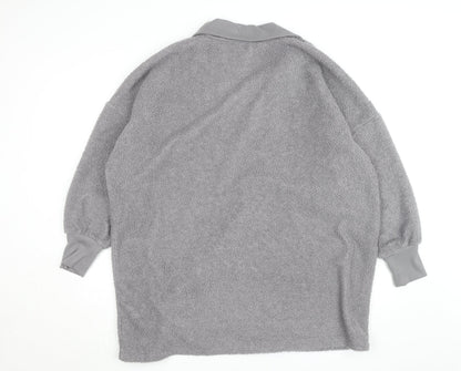 John Lewis Women Grey Fleece Pullover Collared Jumper S