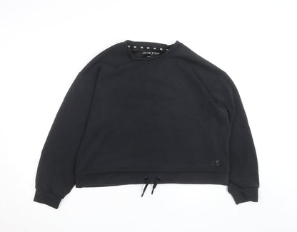 Helen Steele Black Womens Cropped Activewear Jacket Size L