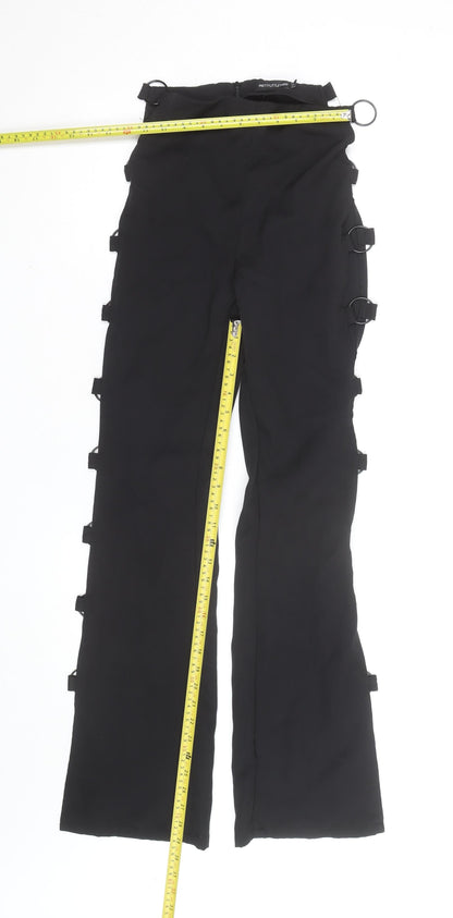 Womens UK Size 4 PRETTYLITTLETHING Slim Fit CasualParty/Cocktail Black Trousers