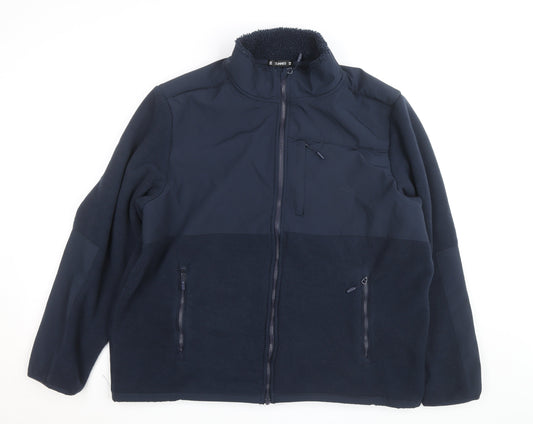 Dunnes Men's Navy Blue XXL Fleece Softshell Full Zip Jacket