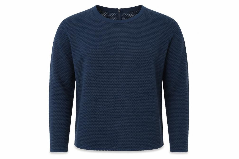 Benino Men's Blue Knit Pullover Jumper Size S with Back Zip