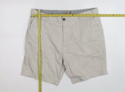 Next Men's Beige Chino Shorts 40R Slim Straight Fit Cotton