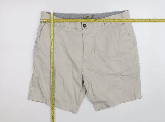 Next Men's Beige Chino Shorts 40R Slim Straight Fit Cotton