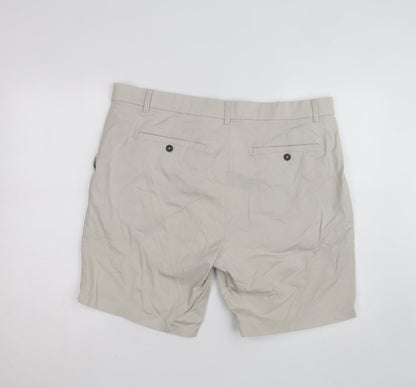 Next Men's Beige Chino Shorts 40R Slim Straight Fit Cotton