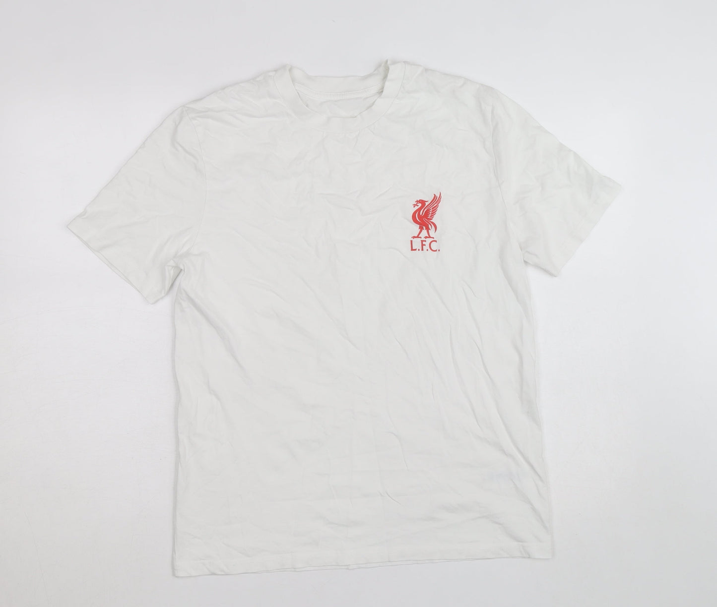Stanley Stella Men's White L.F.C. Logo Short Sleeve Cotton T-Shirt M