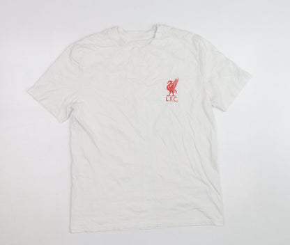 Stanley Stella Men's White L.F.C. Logo Short Sleeve Cotton T-Shirt M