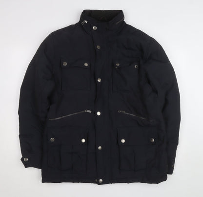 Michael Kors Mens Black Parka Jacket L Regular Polyester Winter Coat