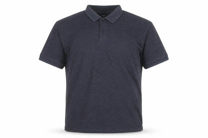 Dunnes Men's Blue Polka Dot Collared Cotton T-Shirt L